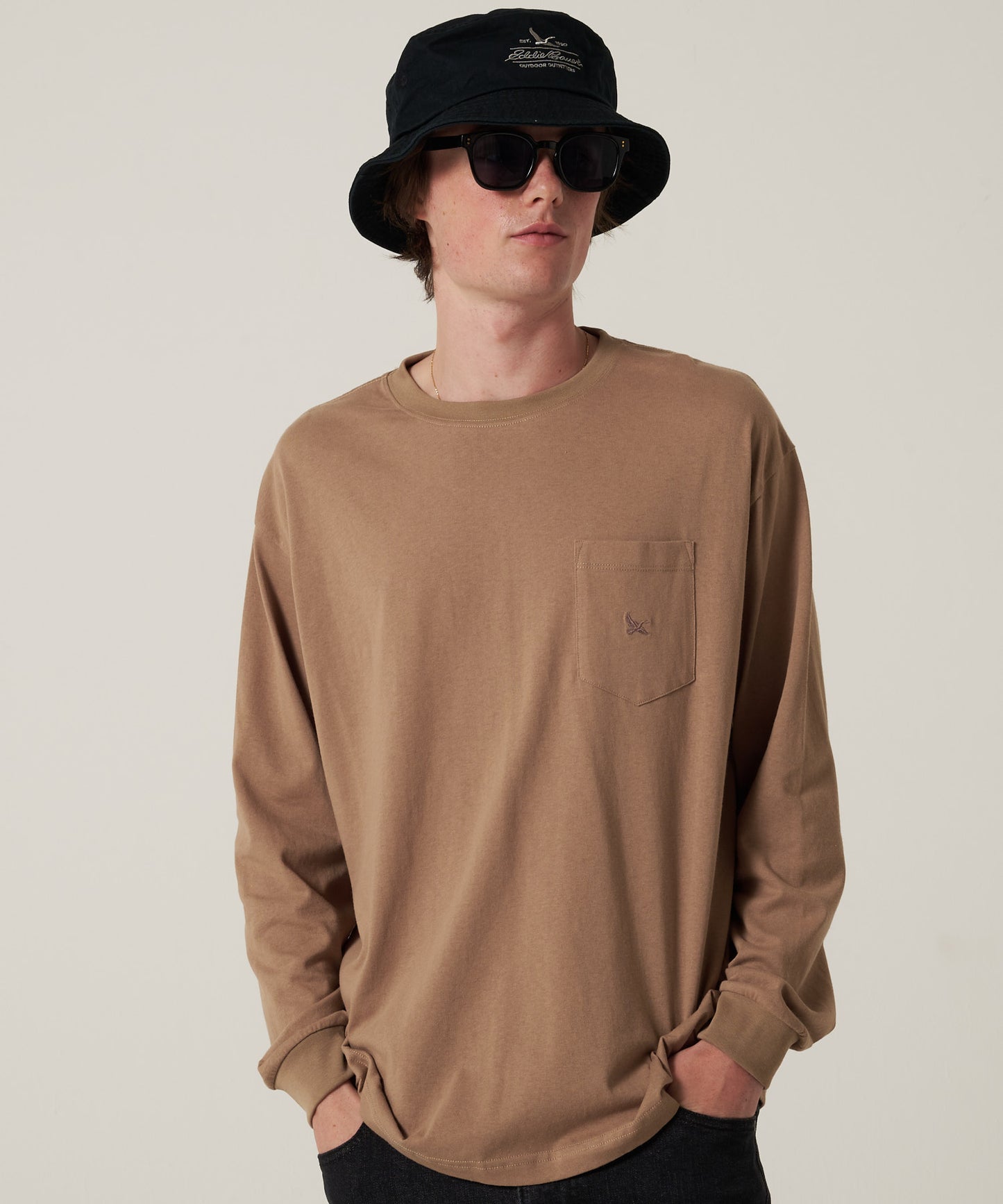 ワンポイントポケット長袖Tシャツ/ONE POINT PKT LS TEE