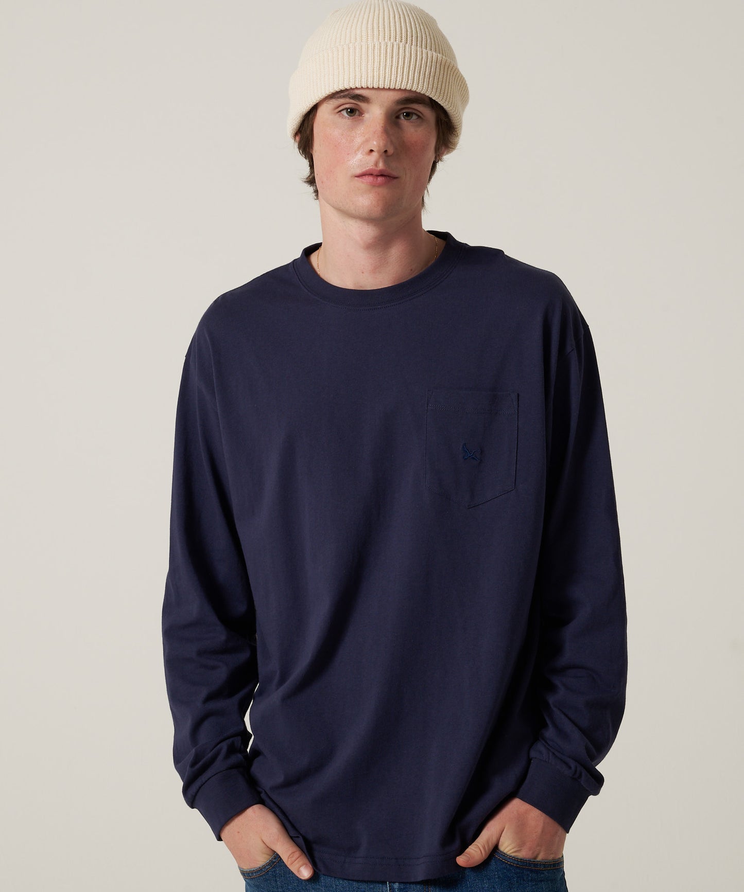 ワンポイントポケット長袖Tシャツ/ONE POINT PKT LS TEE
