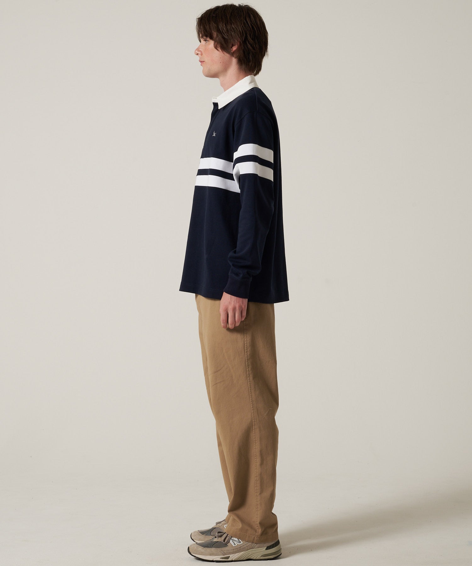 Eddie Bauer ラガーシャツ ヨーク 肩 キルティング アームフェルト YOKE - ヨーク25SS MOHAIR BORDER V-NECK ZIP CARDIGAN - KEITA