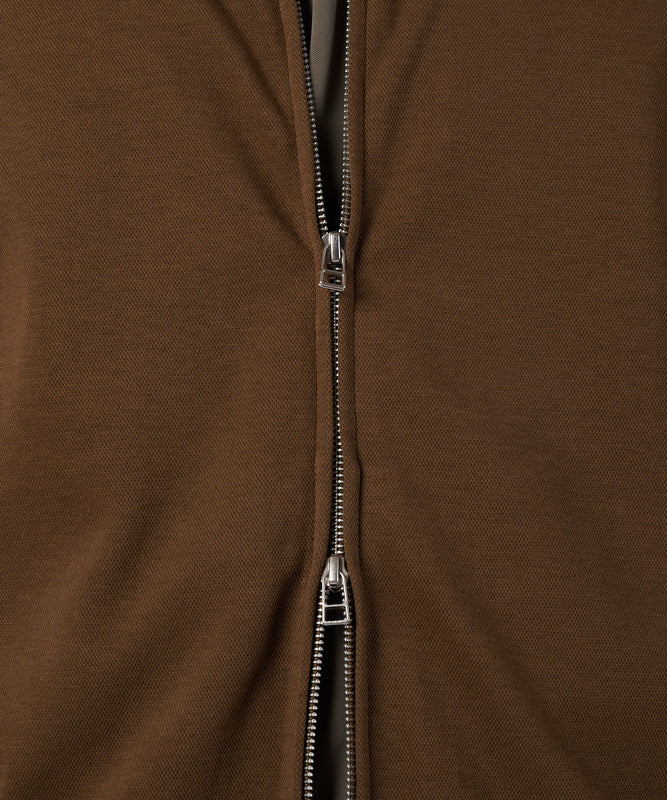 ダブルフェイスカノコ ジップアップ カーディガン/W-PIQUE ZIP-UP CARDIGAN