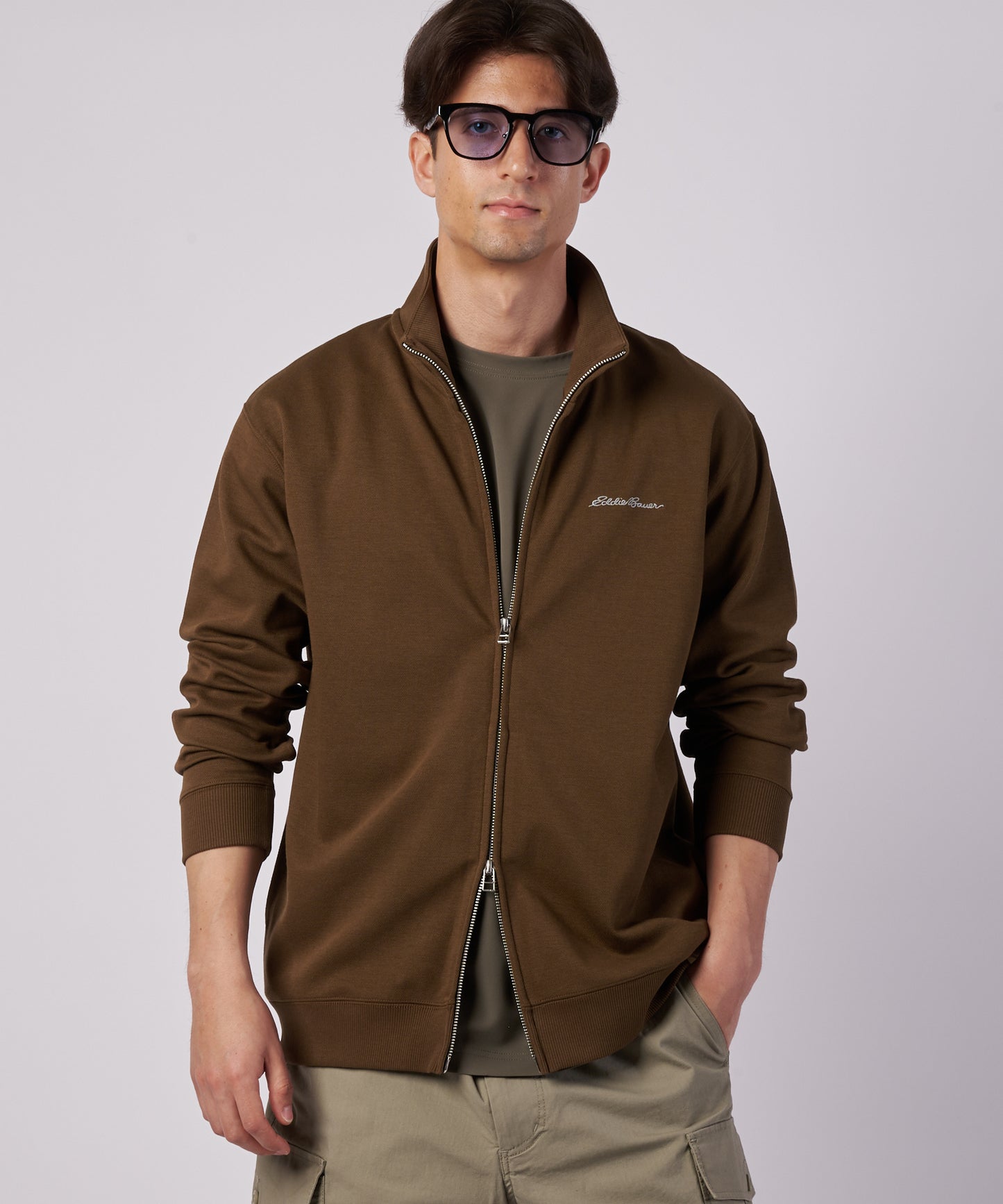 ダブルフェイスカノコ ジップアップ カーディガン/W-PIQUE ZIP-UP CARDIGAN