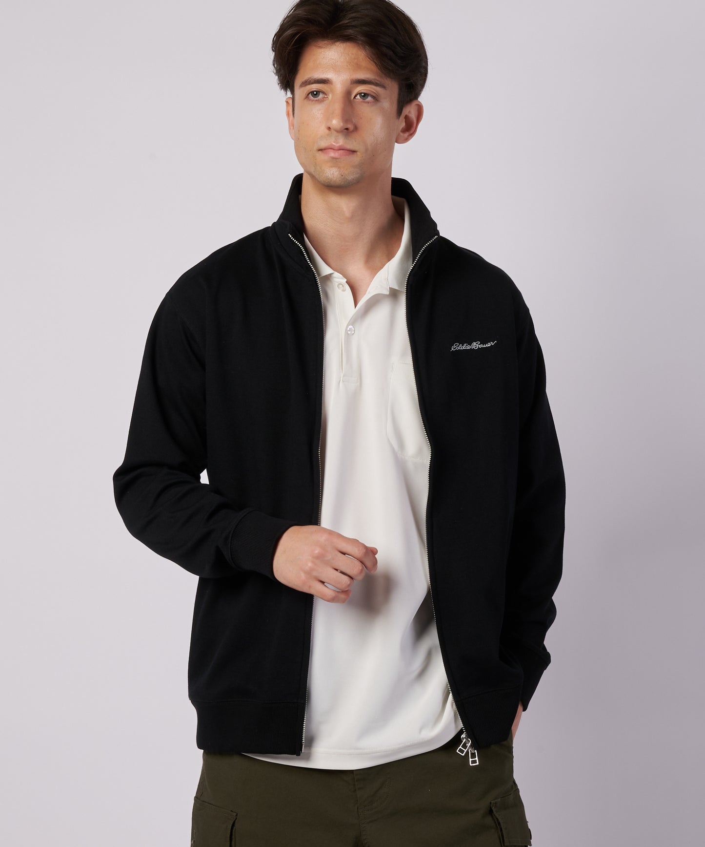 ダブルフェイスカノコ ジップアップ カーディガン/W-PIQUE ZIP-UP CARDIGAN