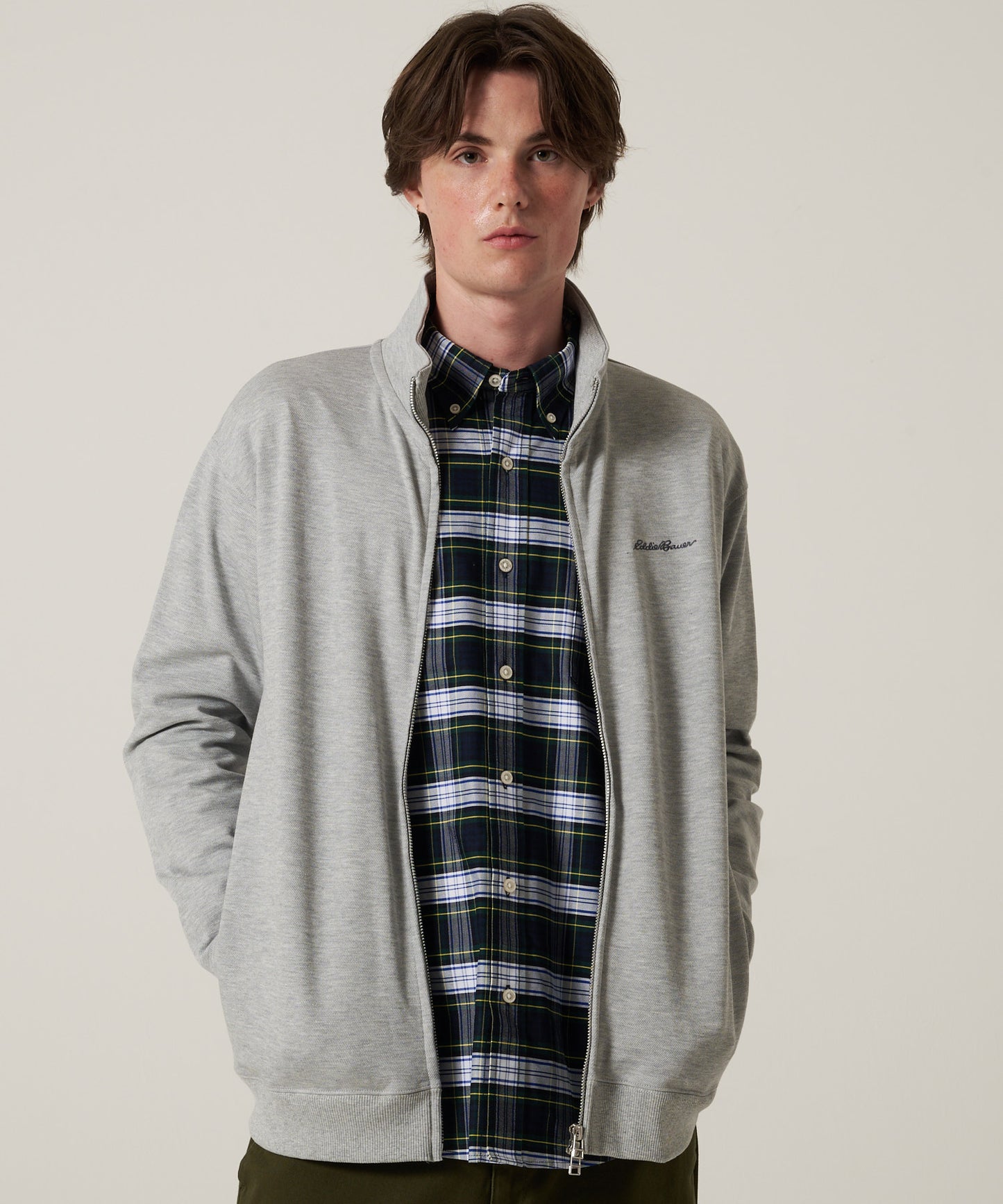 ダブルフェイスカノコ ジップアップ カーディガン/W-PIQUE ZIP-UP CARDIGAN
