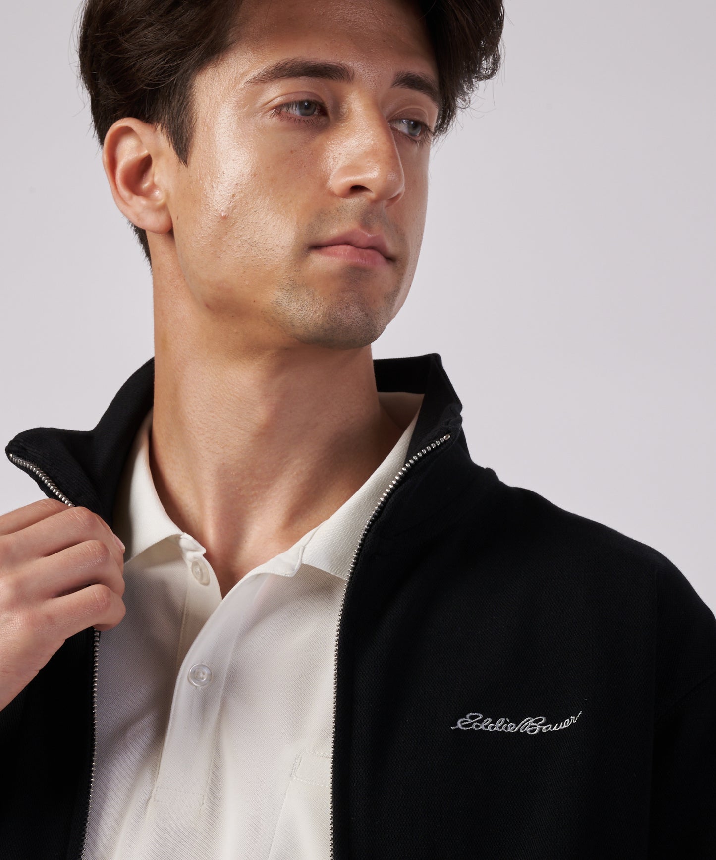 ダブルフェイスカノコ ジップアップ カーディガン/W-PIQUE ZIP-UP CARDIGAN
