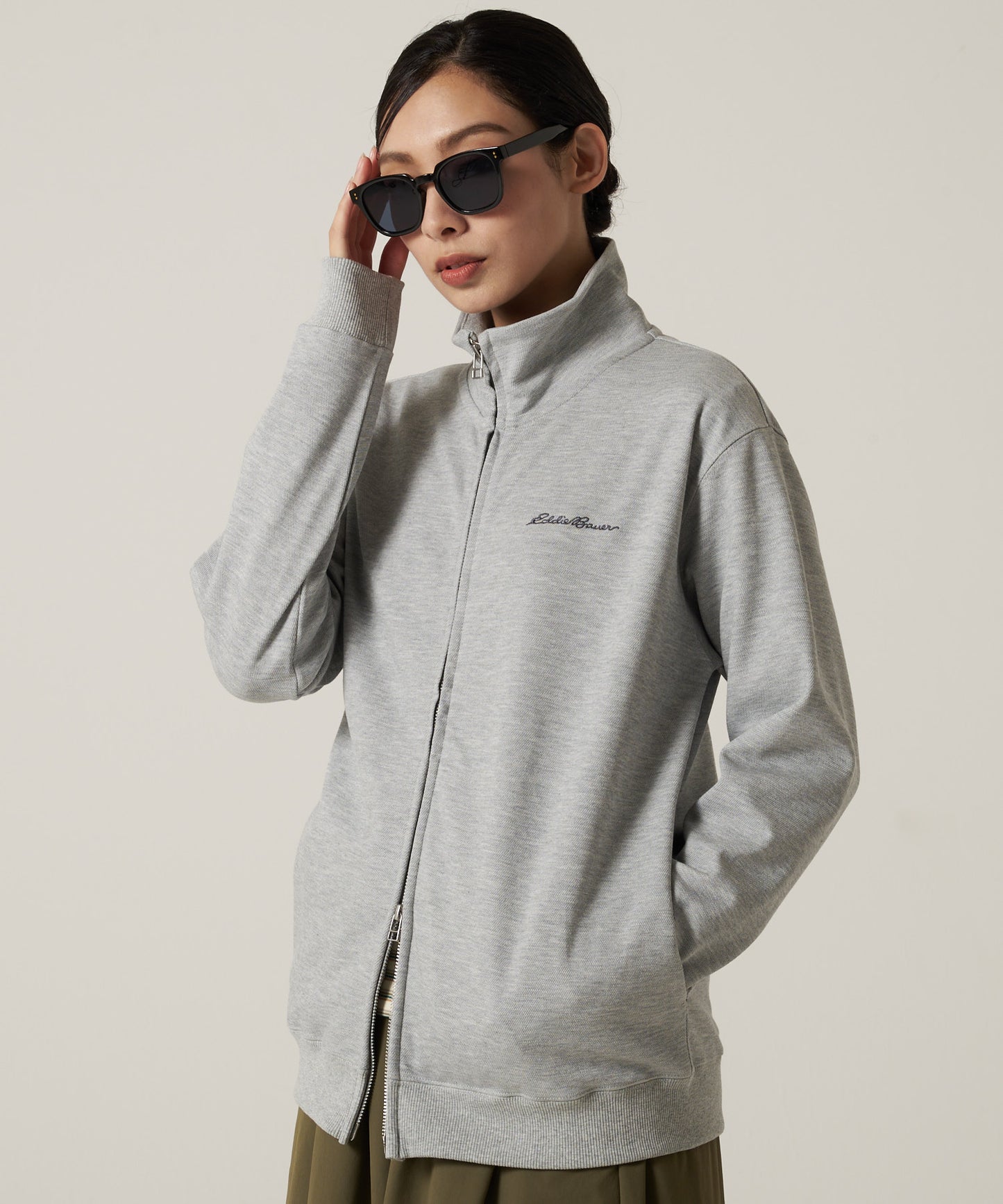 ダブルフェイスカノコ ジップアップ カーディガン/W-PIQUE ZIP-UP CARDIGAN