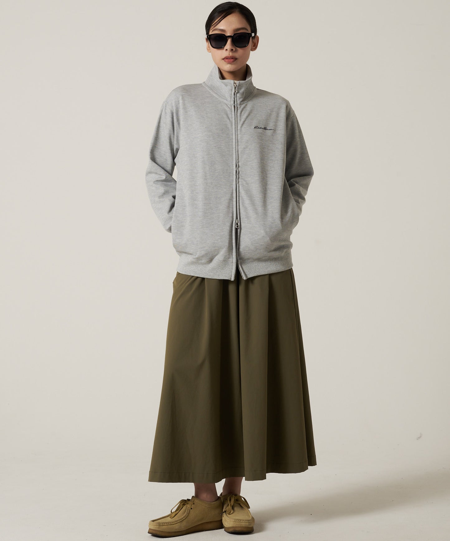 ダブルフェイスカノコ ジップアップ カーディガン/W-PIQUE ZIP-UP CARDIGAN