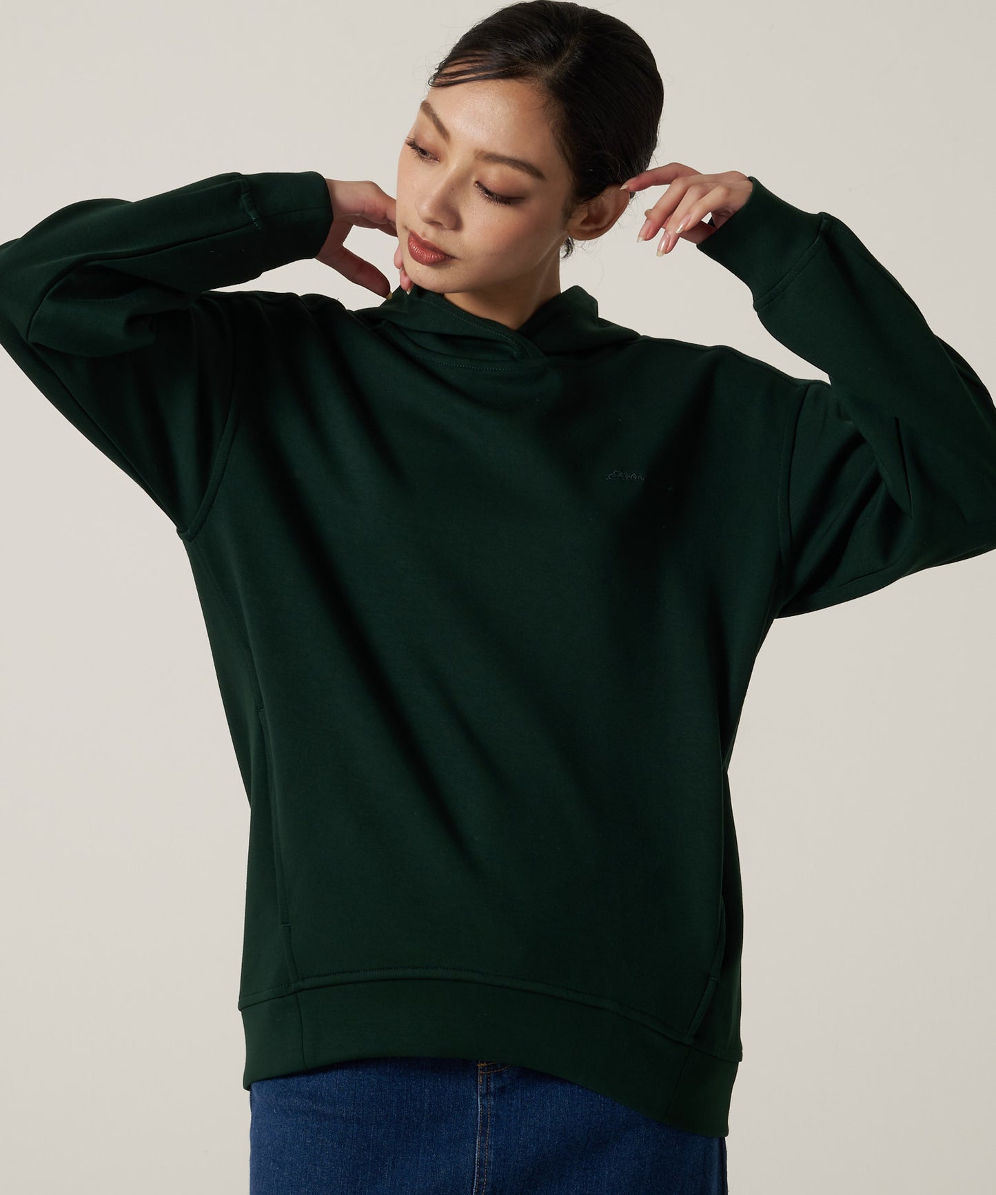 フーデッド スウェットシャツ チュニック/HOODED SWEATSHIRT TUNIC