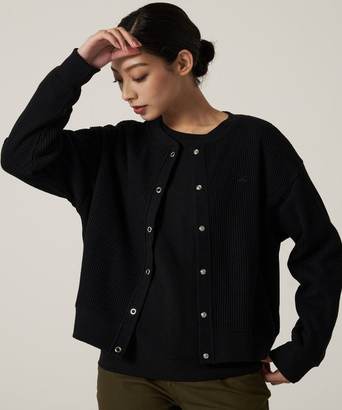 【予約】リラックスワッフル 長袖カーディガン/LS RELAXED WAFFLE CARDIGAN