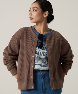 リラックスワッフル 長袖カーディガン/LS RELAXED WAFFLE CARDIGAN