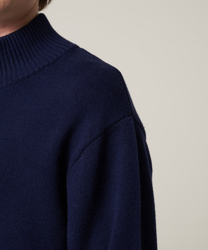 クォータージップ モックセーター/QUARTER ZIP MOCK SWEATER