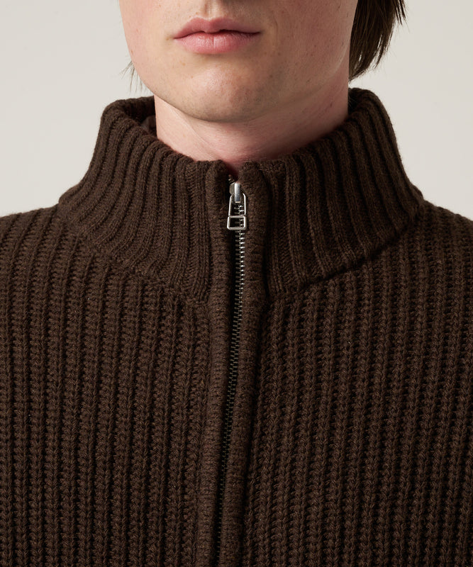 スタンド フルジップ セーター/STAND FULL ZIP SWEATER