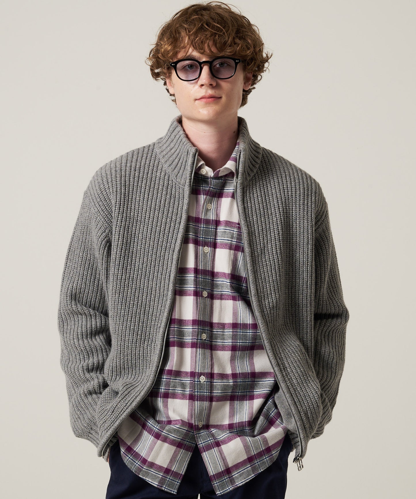 スタンド フルジップ セーター/STAND FULL ZIP SWEATER