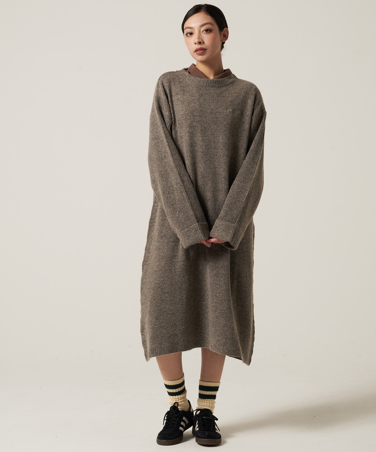 ウォーム リブニットワンピース /WARM RIBBED KNIT DRESS
