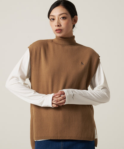 【2BUY対象】モックネック ニットベスト ＆ インナーTシャツ セット /MOCK NECK KNIT VEST & INNER TEE