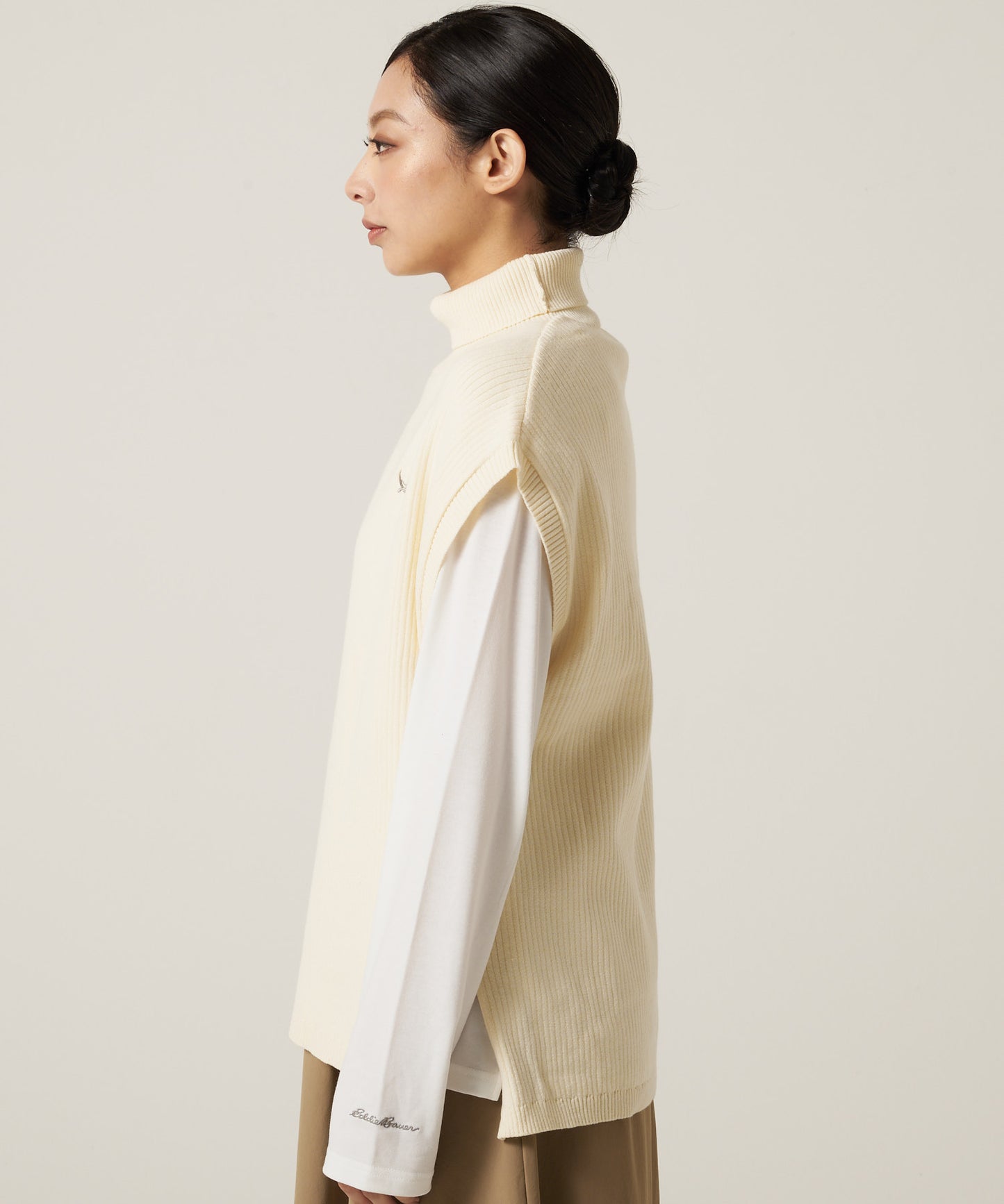 モックネック ニットベスト ＆ インナーTシャツ セット /MOCK NECK KNIT VEST & INNER TEE