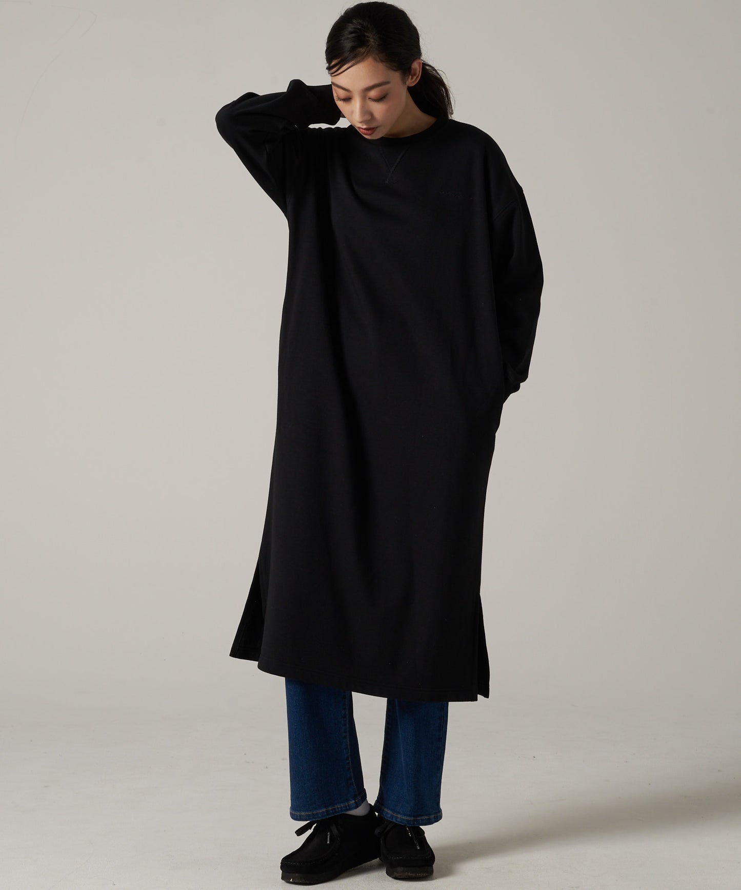 シャギー ライニング 長袖ワンピース /SHAGGY LINING LS DRESS