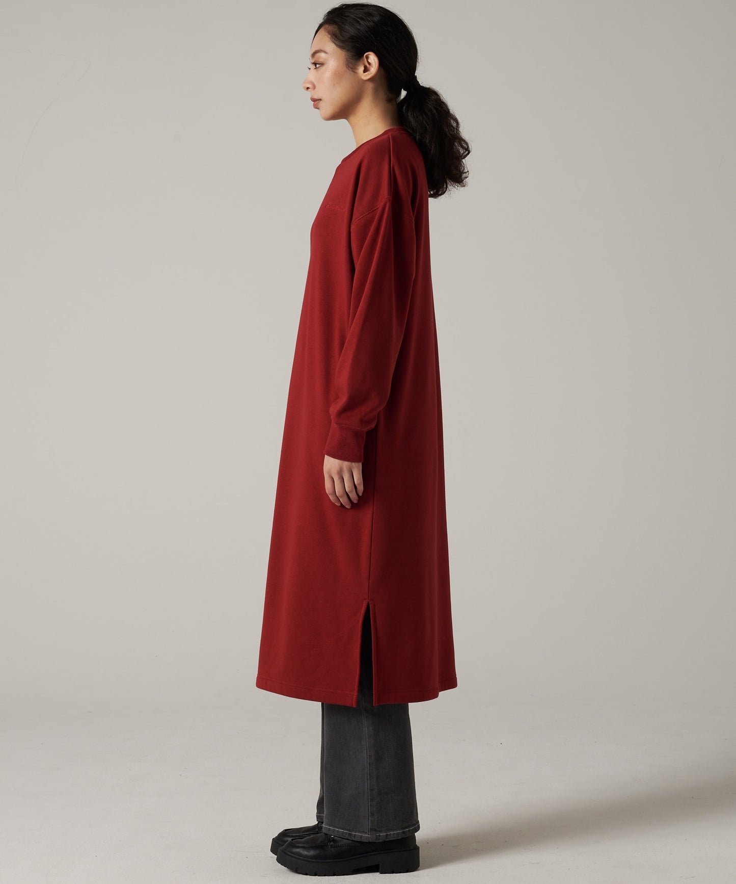 シャギー ライニング 長袖ワンピース /SHAGGY LINING LS DRESS