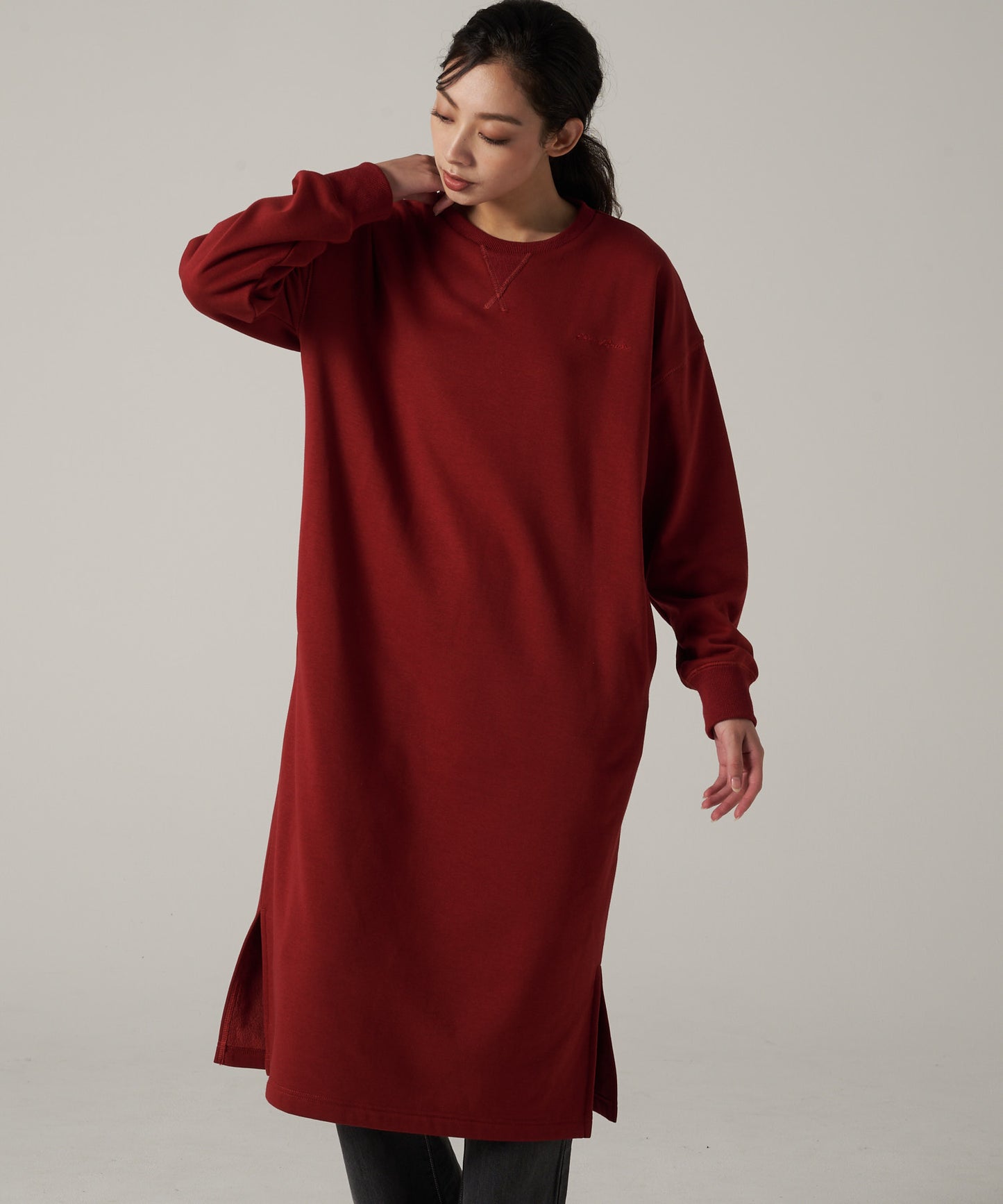 シャギー ライニング 長袖ワンピース /SHAGGY LINING LS DRESS