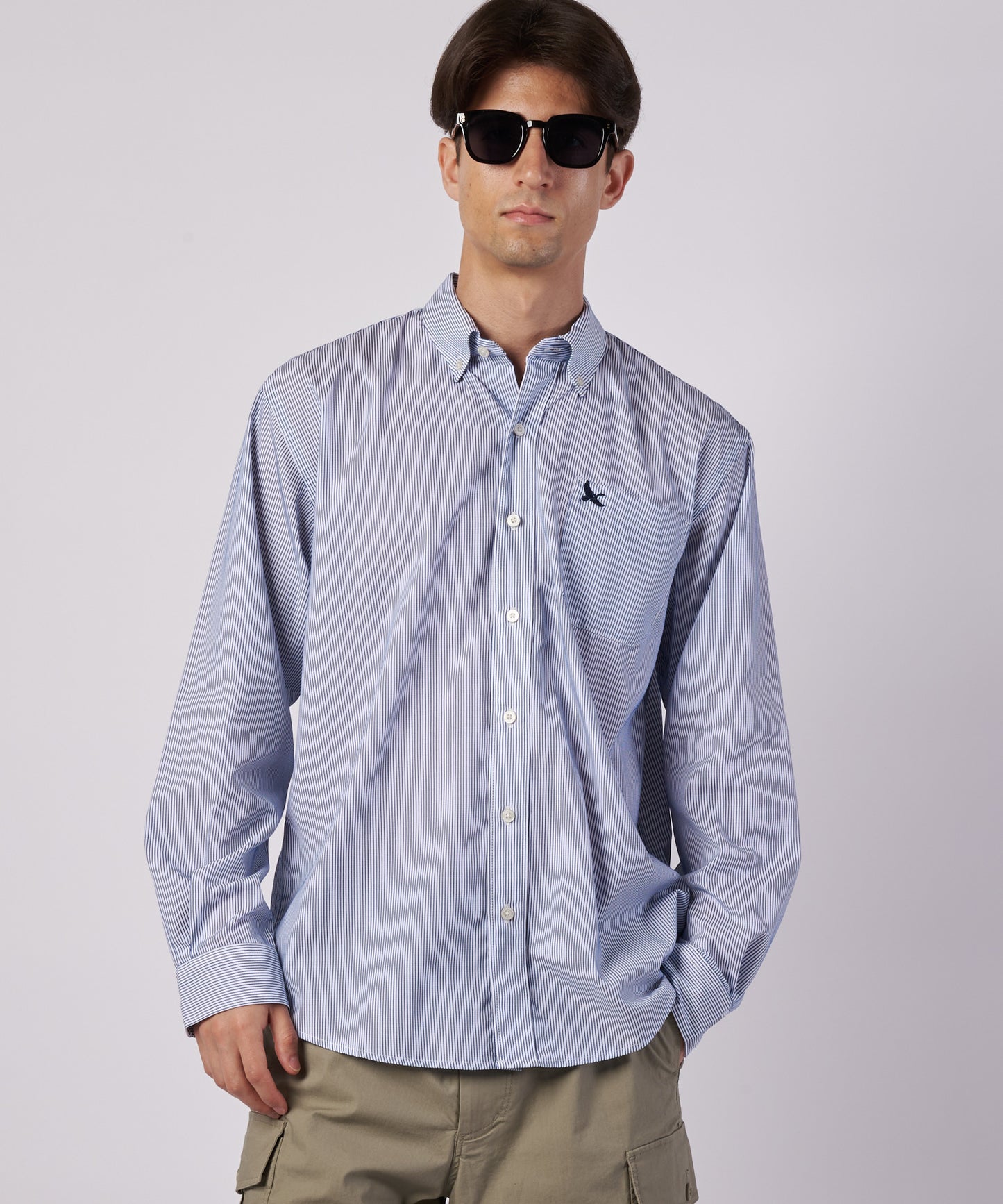 ブロード ストライプ 刺繡シャツ/BROAD STRIPE EMB SHIRTS
