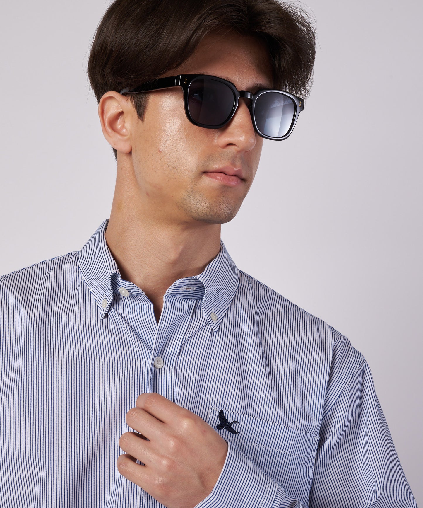 ブロード ストライプ 刺繡シャツ/BROAD STRIPE EMB SHIRTS