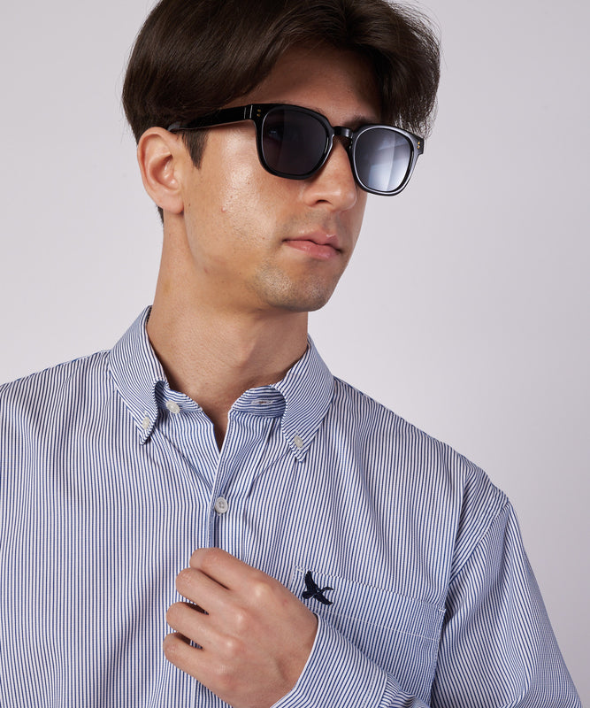 ブロード ストライプ 刺繡シャツ/BROAD STRIPE EMB SHIRTS