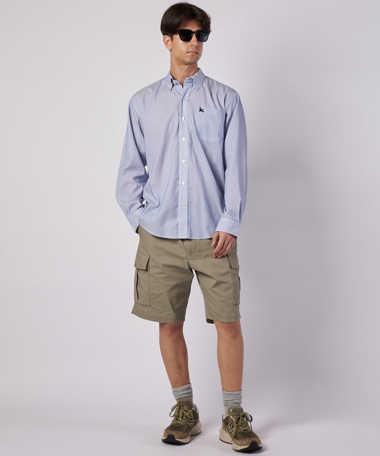 ブロード ストライプ 刺繡シャツ/BROAD STRIPE EMB SHIRTS