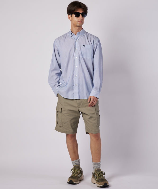ブロード ストライプ 刺繡シャツ/BROAD STRIPE EMB SHIRTS