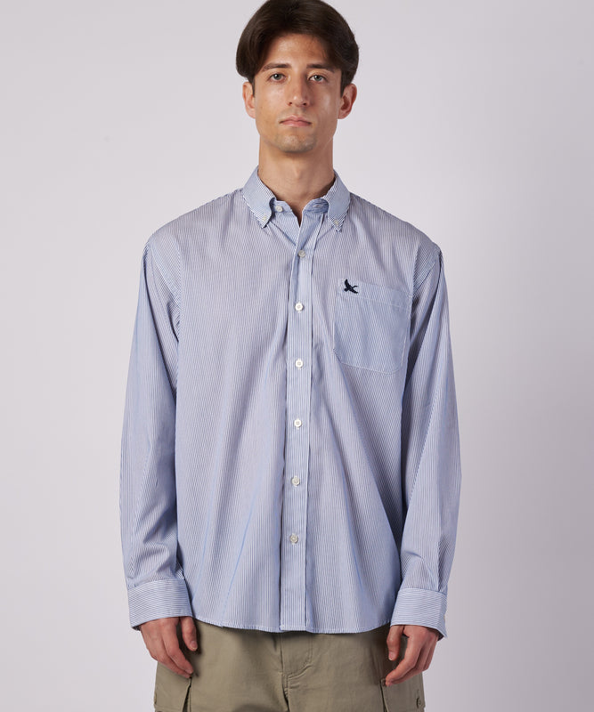 ブロード ストライプ 刺繡シャツ/BROAD STRIPE EMB SHIRTS