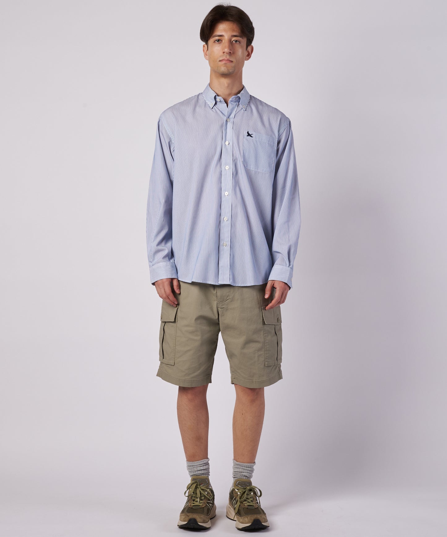 ブロード ストライプ 刺繡シャツ/BROAD STRIPE EMB SHIRTS