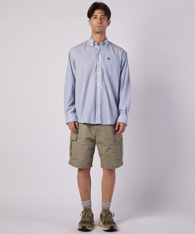ブロード ストライプ 刺繡シャツ/BROAD STRIPE EMB SHIRTS