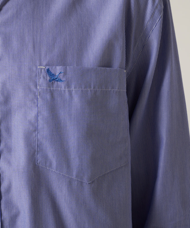 ブロード ストライプ 刺繡シャツ/BROAD STRIPE EMB SHIRTS