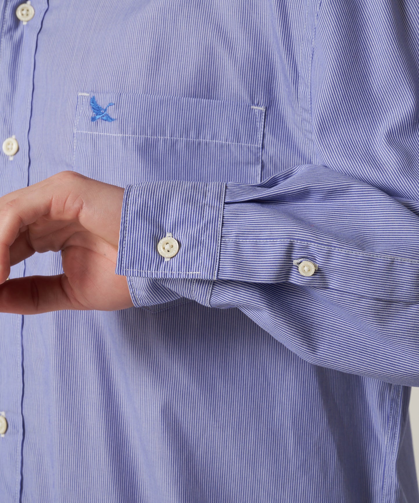 ブロード ストライプ 刺繡シャツ/BROAD STRIPE EMB SHIRTS