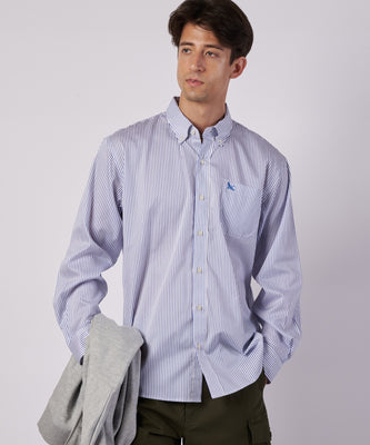 ブロード ストライプ 刺繡シャツ/BROAD STRIPE EMB SHIRTS