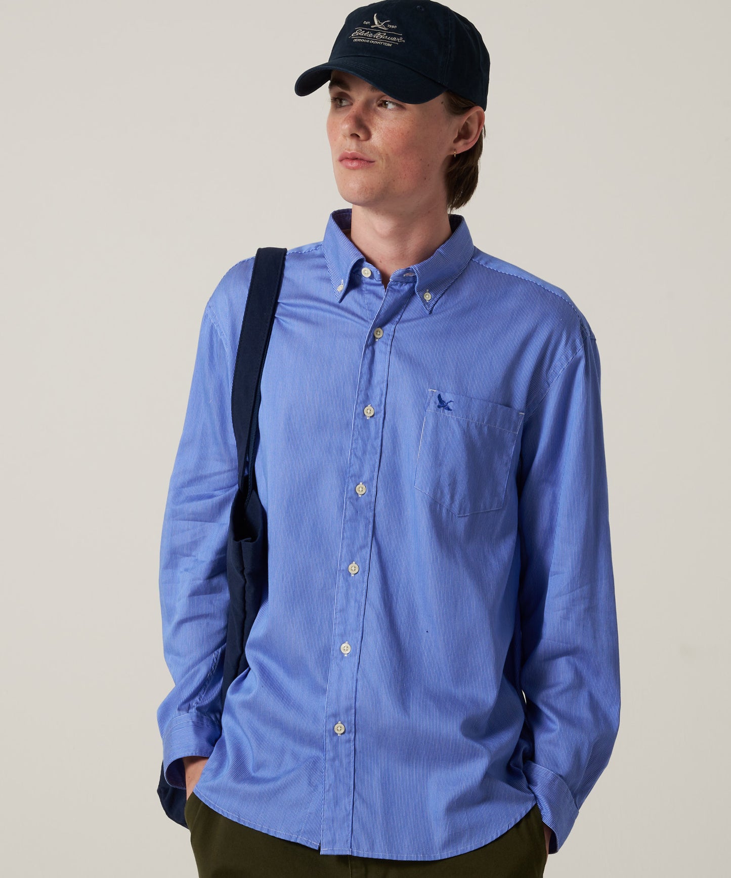 ブロード ストライプ 刺繡シャツ/BROAD STRIPE EMB SHIRTS