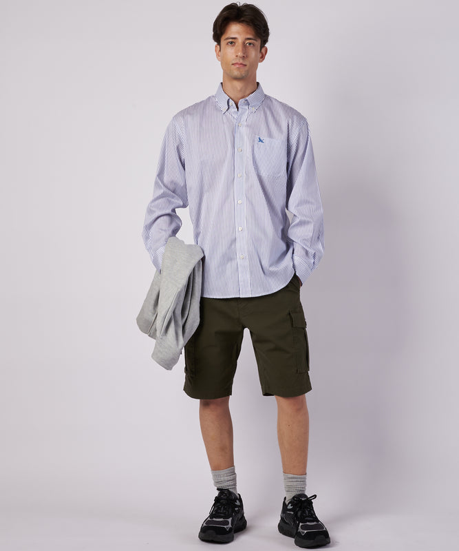 ブロード ストライプ 刺繡シャツ/BROAD STRIPE EMB SHIRTS