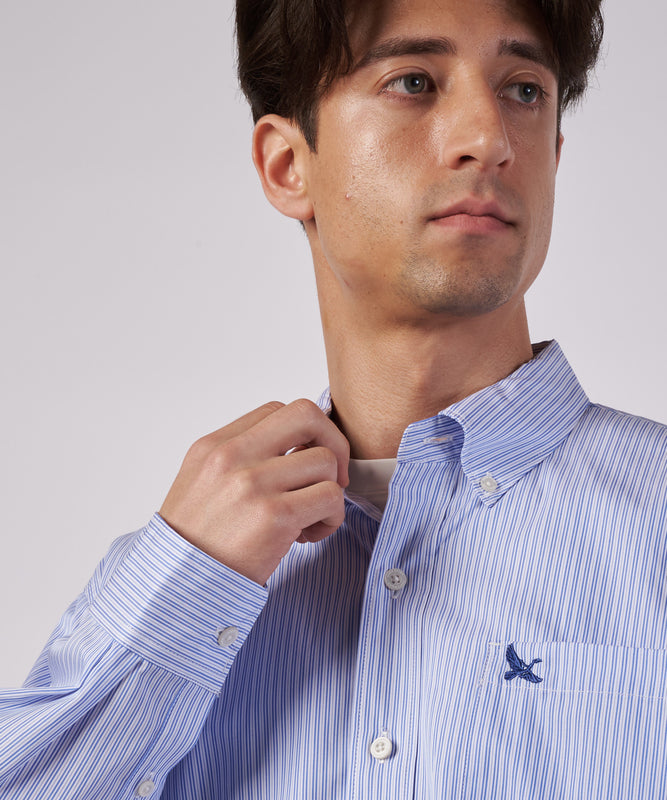 ブロード ストライプ 刺繡シャツ/BROAD STRIPE EMB SHIRTS