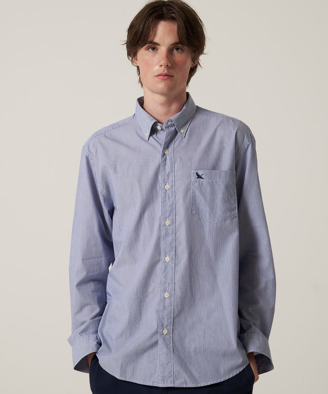 ブロード ストライプ 刺繡シャツ/BROAD STRIPE EMB SHIRTS