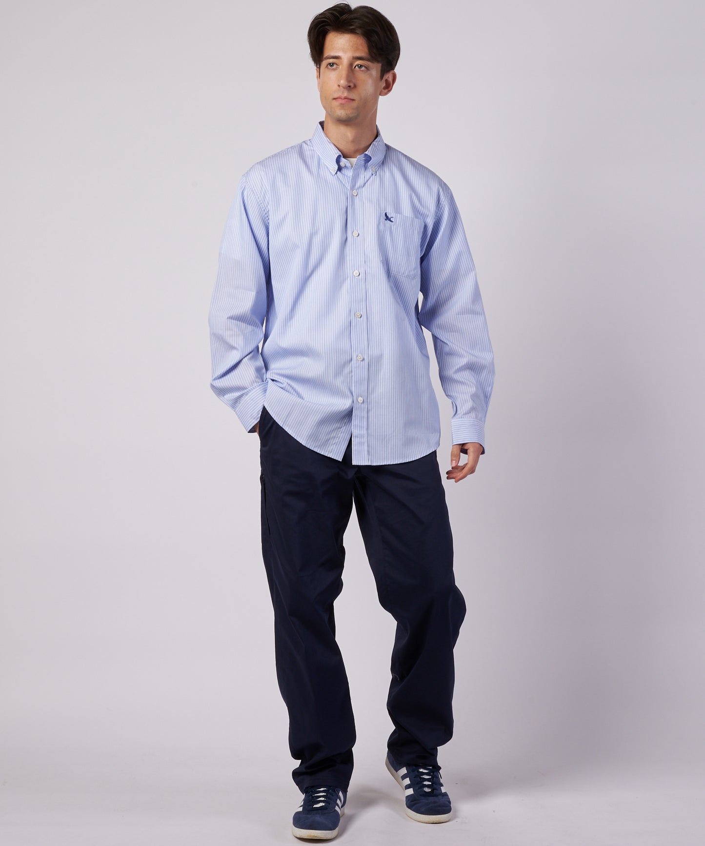 ブロード ストライプ 刺繡シャツ/BROAD STRIPE EMB SHIRTS