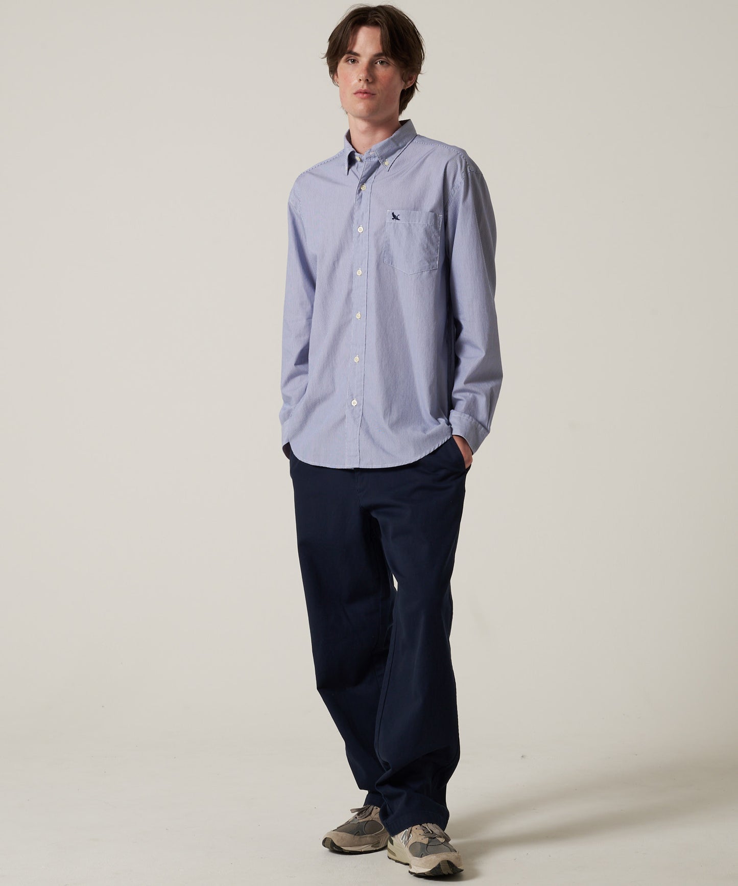 ブロード ストライプ 刺繡シャツ/BROAD STRIPE EMB SHIRTS