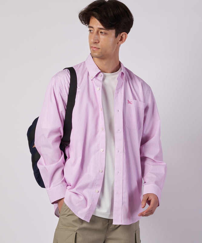 ブロード ストライプ 刺繡シャツ/BROAD STRIPE EMB SHIRTS